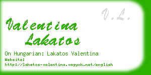 valentina lakatos business card